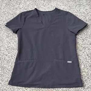 Figs Women's Charcoal Grey Scrub Top